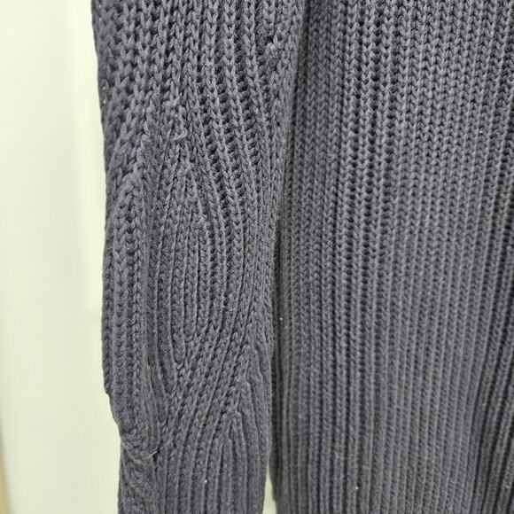 NWT French Connection Mens M Black Sweater Transfer Rib Crewneck Jumper Long - Picture 10 of 15